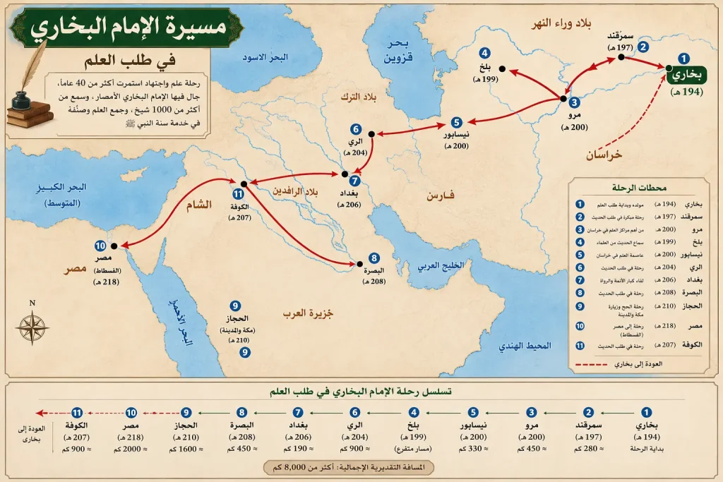 مسيرة الإمام البخاري في طلب العلم